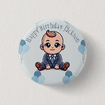 Baby Boss Birthday Button - Benutzerdefiniertes Bu