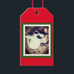 Baby Boston Bull Christmas Geschenkanhänger<br><div class="desc">Geschenketiketten,  Packpapier,  Band,  Aufkleber,  alle in einer Sammlung von unwiderstehlichen Boston Bull Puppy Sammlung erhältlich.</div>
