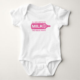 Baby Bottle House White Bodysuit Funny Shirt Pink