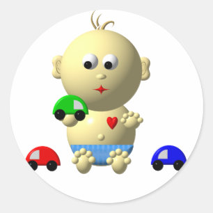 BABY BOUNCING BOYY JUGEND MIT 3 TOY CARS RUNDER AUFKLEBER