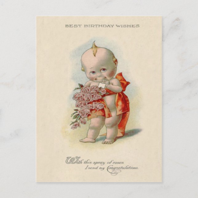 Baby Bouquet von Rose Postkarte (Vorderseite)