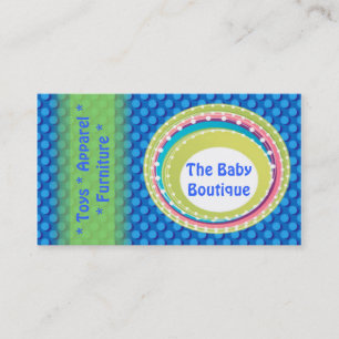 Baby Boutique Blue Green Dots carte de visite