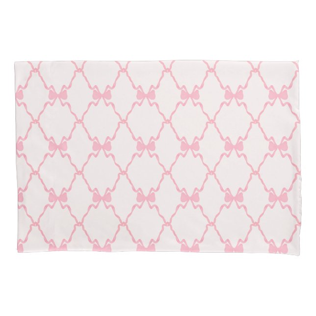 Baby Bow Trellis Pink Bella Ribbon Kissenbezug (Vorderseite)