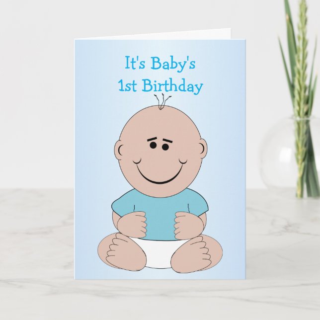 Baby Boy 1. Geburtstag Karte (Vorderseite)