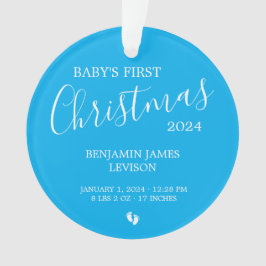 Baby Boy 1. Weihnachtsakkrobie mit Foto Ornament