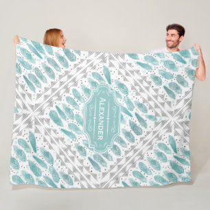 Baby Boy Abstrakt Feather Pattern Fleecedecke