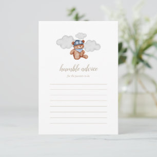 Baby Boy Adventure Bear Baby shower carte conseil
