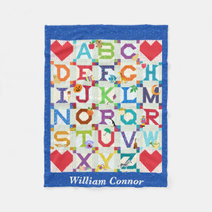 Baby Boy Alphabet Quilt Design wird zu Fleecedecke