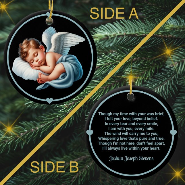 Baby Boy Angel Memorial Wind Chime Keramik Ornament (Von Creator hochgeladen)