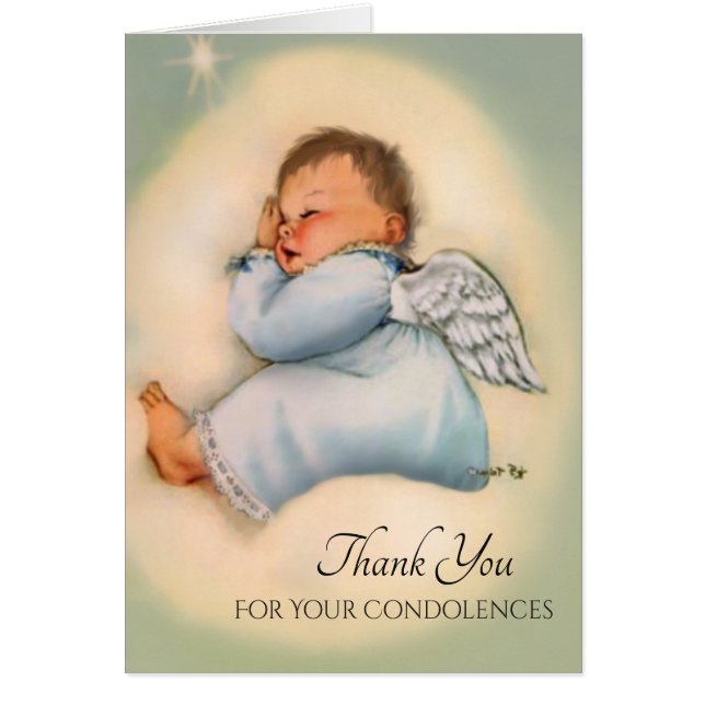 Baby Boy Angel Vielen Dank für Ihr Beileid (Vorne)