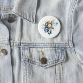 Baby Boy Astronaut Aquarellkleber Button