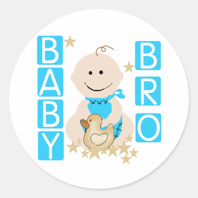 Baby Boy Baby Bro Runder Aufkleber (Vorderseite)