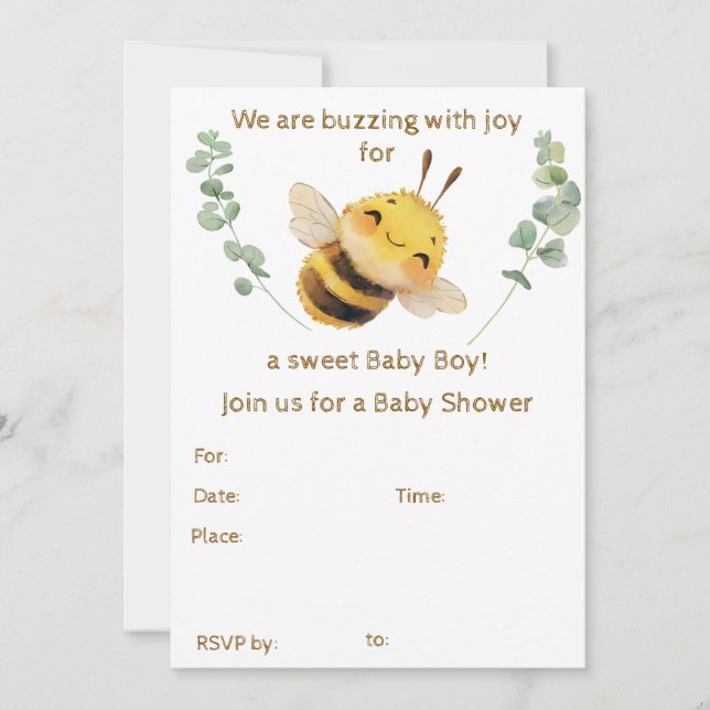 Baby Boy Baby Showeinladung Einladung (Vorderseite)