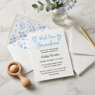 Baby Boy Baby Shower erstmalige Oma Einladung