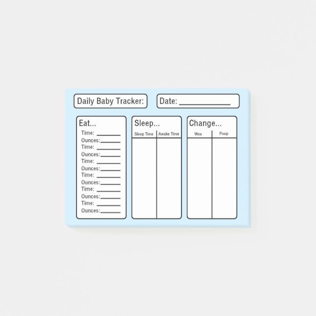 Baby Boy - Baby Tracker Post-it Notes Klebezettel (Vorderseite)