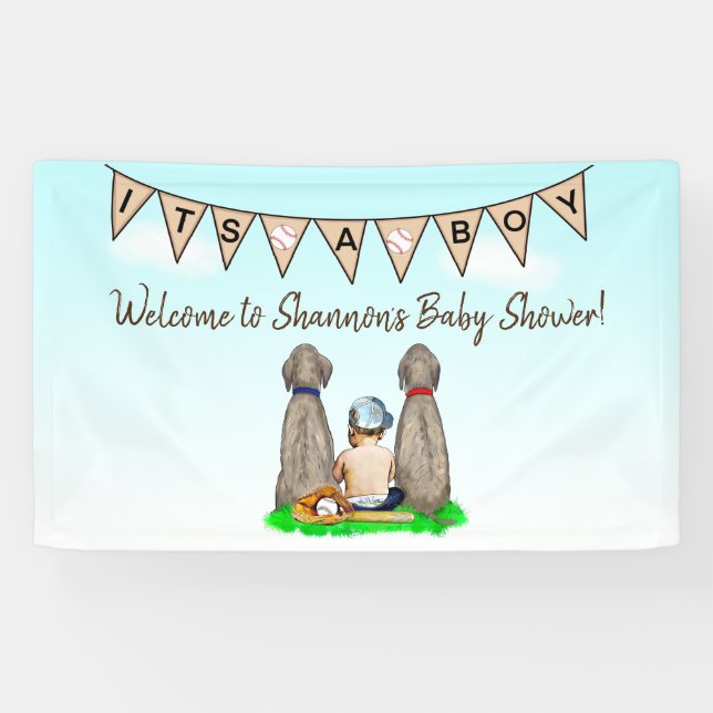 Baby Boy Baseball Baby Dusche Banner (Horizontal)