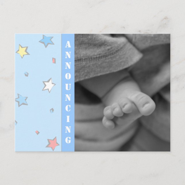 Baby Boy Birth Ankündigung (Vorderseite)