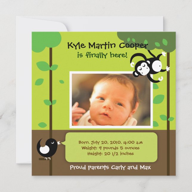 Baby Boy Birth Ankündigung (Vorderseite)