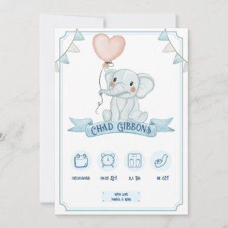 Baby Boy Birth Announcement Ankündigung