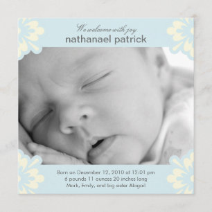 Baby Boy Birth Announcement - Blumenecken Ankündigung