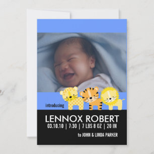 Baby Boy Birth Announcement Foto Cards Ankündigung