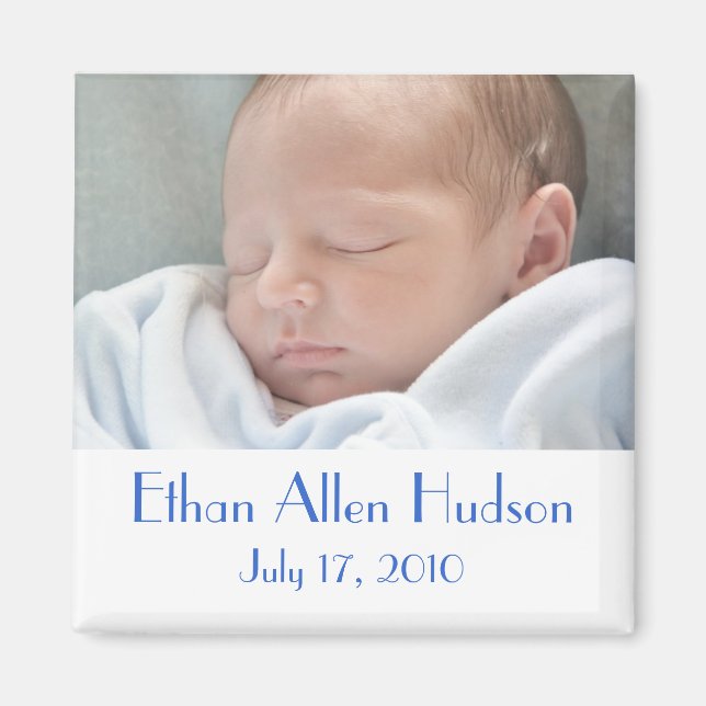 Baby Boy Birth Announcement Magnete Magnet (Vorne)