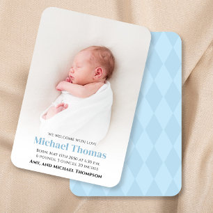 Baby Boy Birth Foto Custom Blue