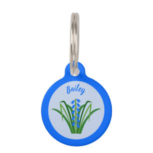 Baby Boy Blauglocken Blumen Frühling Custom Haustiermarke