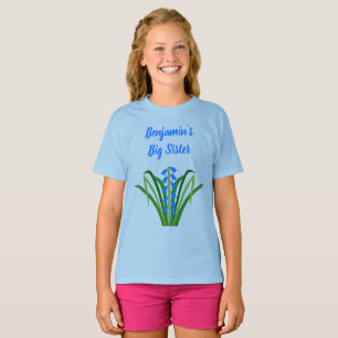 Baby Boy Blauglocken Blumen Frühling Große Schwest T-Shirt