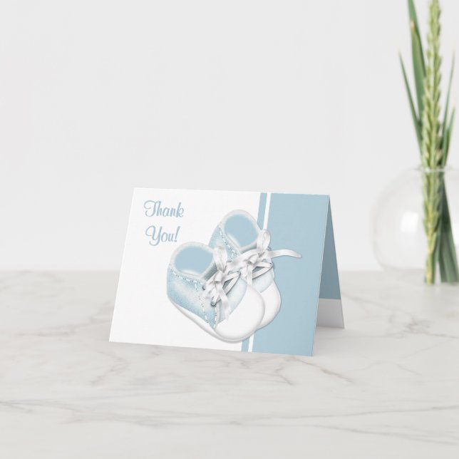 Baby Boy Blue Baby Chaussures Merci Cartes (Devant)