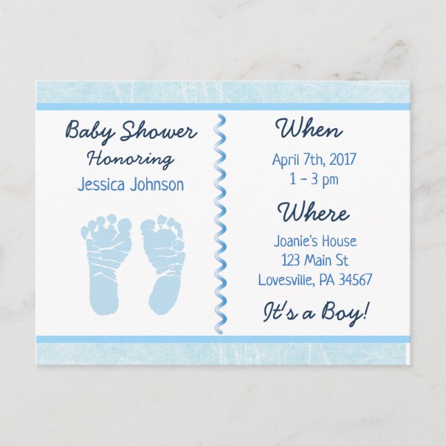 Baby Boy Blue Baby Dusche Einladung (Vorderseite)
