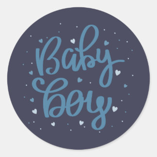 Baby Boy Blue Baby Shower Runder Aufkleber