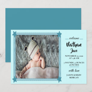Baby Boy Blue Birth Ankündigung