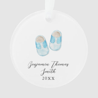 Baby Boy Blue Chaussures Noël Acrylique Ornement