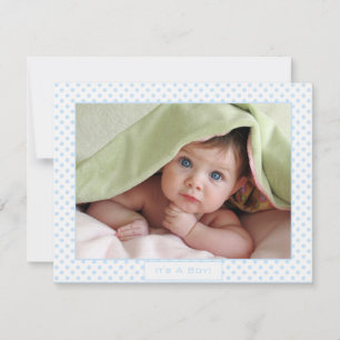 Baby Boy Blue Dots Baby Picture Faire-part