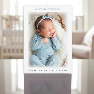 Baby Boy Blue Dotted Birth Announcement Card Ankündigung