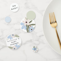 Baby Boy Blue Floral Baby Showtisch Confetti