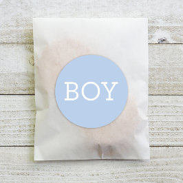 Baby Boy Blue Gender Reveal Party Runder Aufkleber