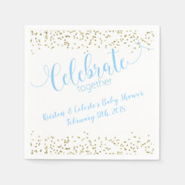 Baby Boy Blue & Gold Freundschaftsfeier Serviette