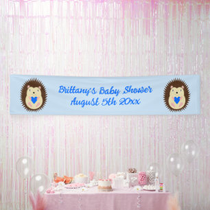 Baby Boy Blue Herz Igel Baby-Party Banner