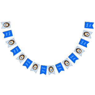 Baby Boy Blue Herz Igel Baby-Party Wimpelkette