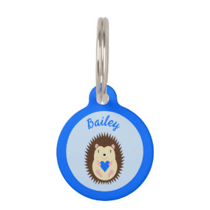 Baby Boy Blue Herz Igel Custom Haustiermarke