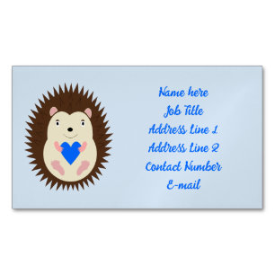 Baby Boy Blue Herz Igel Custom Magnetische Visitenkarte