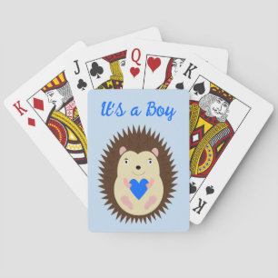 Baby Boy Blue Herz Igel Custom Spielkarten