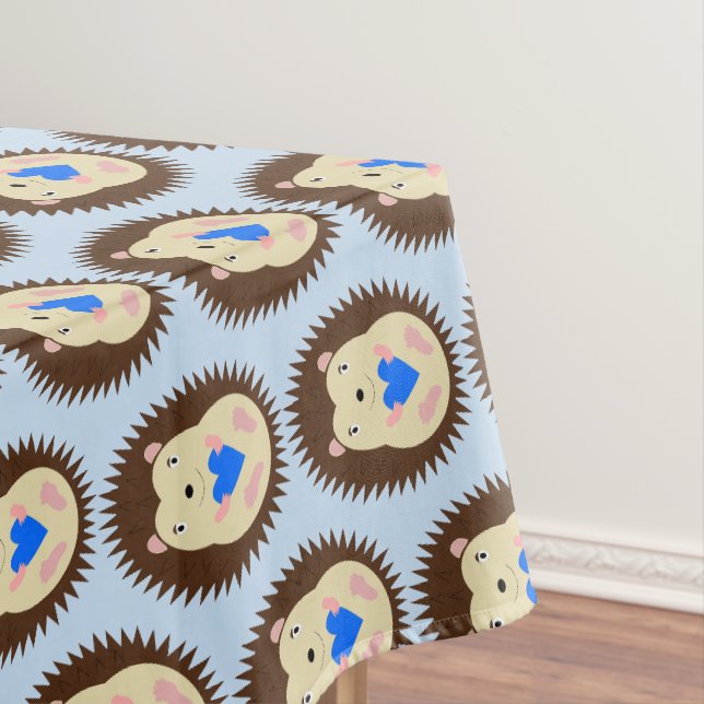Baby Boy Blue Herz Igel Gemustert Tischdecke (Beispiel)