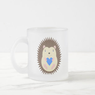 Baby Boy Blue Herz Igel Mattglastasse