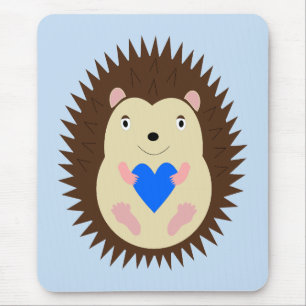 Baby Boy Blue Herz Igel Mousepad