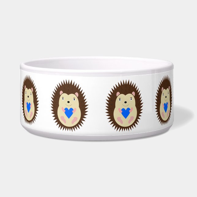 Baby Boy Blue Herz Igel Muster Napf (Vorderseite)