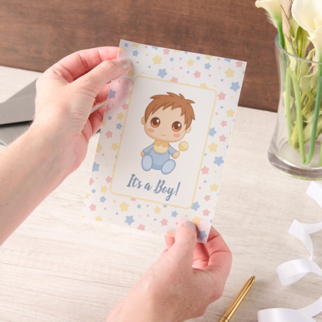 Baby Boy Blue Jumpsuit Beilage (Handgehalten)