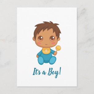 Baby Boy Blue Jumpsuit Postkarte